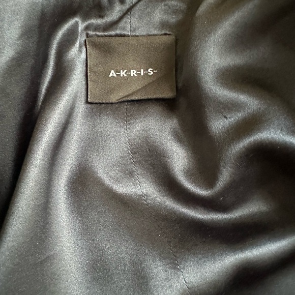 Akris Navy Silk Jacket with Hand Beaded Crystals Size 10 - Picture 9 of 16